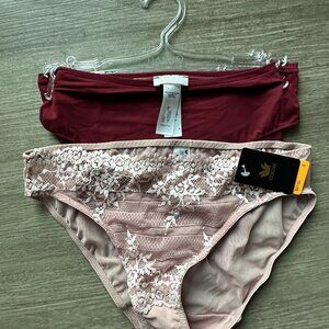 NWT Hanro Allure and Wacoal Embrace Lace Bikini Underwear set